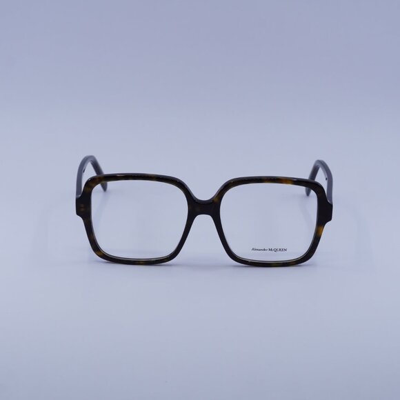 Alexander McQueen AM0286O 002 Eyeglasses Havana 55mm Square Frame - Picture 4 of 10